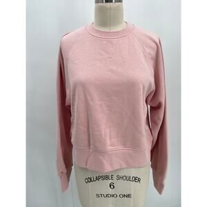 Muji Cropped Crewneck Sweatshirt Sz S Ballet Pink Cotton Blend Minimalist